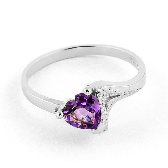 14K. SOLID GOLD RING WITH NATURAL AMETHYST - Picture 10 of 10